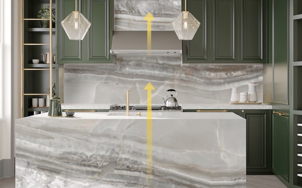 kitchen setting Escondido bioquartz